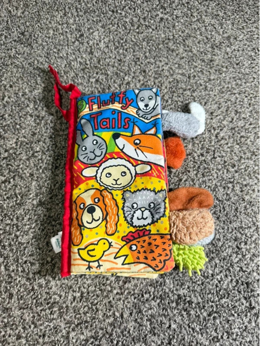 Jellycat Fluffy Tails Soft Baby Book Sensory Crinkle Animal Tails Plush Toy